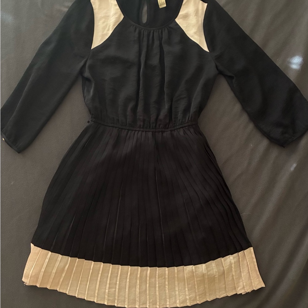 Forever 21 Elegant Black and Cream Dress with sheer back
